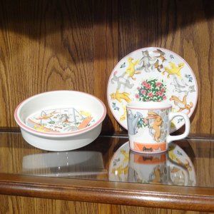 TIFFANY ~ BABY DISH SET~ Bone China ~ Playground ~ 1992 VINTAGE ~ NEW